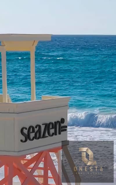 Chalet for sale with sea view, finished with air conditioning and kitchen, in Seazen, North Coast, with a 24% discount and installments up to 9 years.