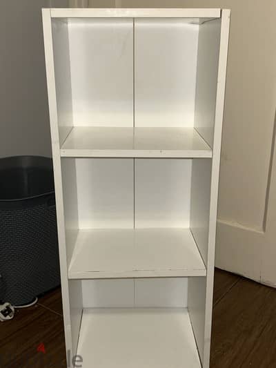 White 3-Tier Bookcase – Like New