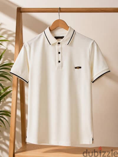 تيشيرت بولو ابيض مقاس 5XL