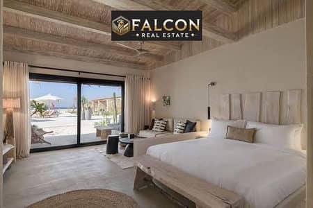 شاليه للبيع ( 180م ) تشطيب كامل , بالتكيفات و المطبخ ( Double View ) هاسيندا راس الحكمه دقايق من silver sands