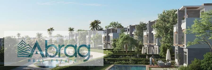 Ground floor apartment with a garden for sale in Sheikh Zayed Dunes | 120m + 30m garden | Super Lux finishing