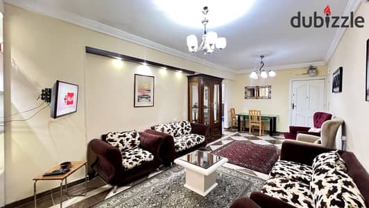 150m furnished apartment 160m 3 bedrooms and reception 3 rooms near Hosni in a new tower