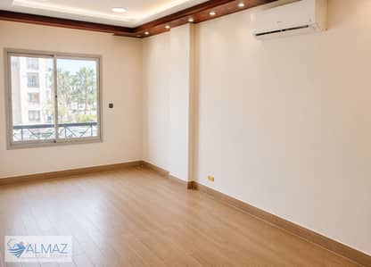 An unfurnished, high-spec (super-lux) apartment is available for rent in Madinaty Al-Rehab (Group 13, First Settlement). It comes equipped with a kitc