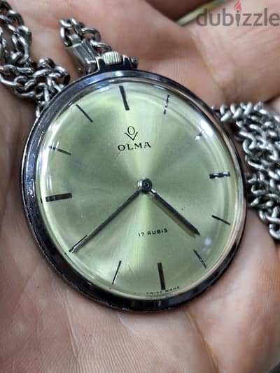 ساعة جيب سويسرية كلاسيكية عتيقة (Vintage) من ماركة أولما (OLMA