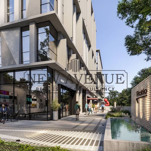 Administrative Luxury Office 125 sqm for Sale at RATIO New Cairo Direct Plaza South 90 View