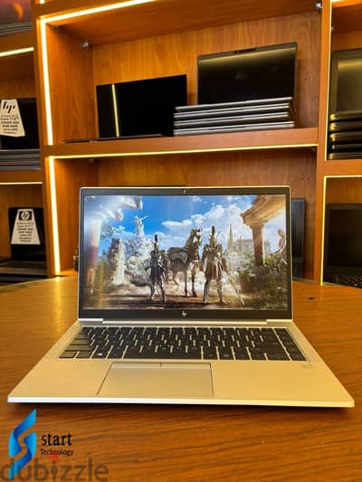لابتوب HP Elitbook 845 G8 بلون فضي مميز الترا سلم معدن بالكامل