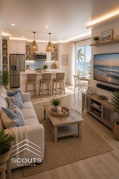 Fully finished chalet with pool and sea view for sale in a location ready for viewing in La Vista Gardens Ain Sokhna next to Porto and Telal