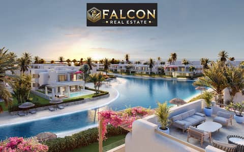 Fully finished chalet for sale at Q North—located in the heart of Sidi Abdel Rahman, next to Marassi and La Vista Cascada—featuring a panoramic view