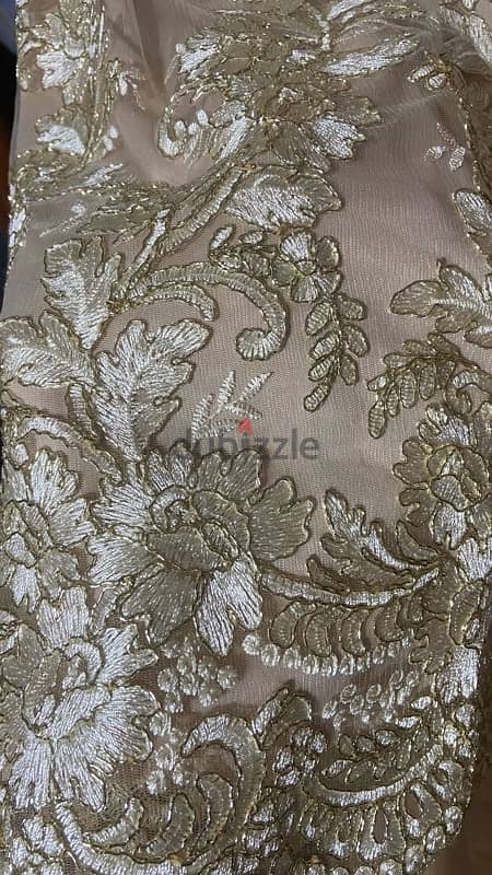 champagne embroidered dress 1