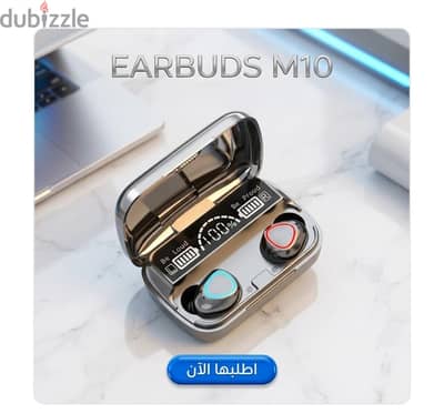 سماعات اذن M10 بلوتوث 5.0 داخل الاذن مع شاشة LED ذكية اسود