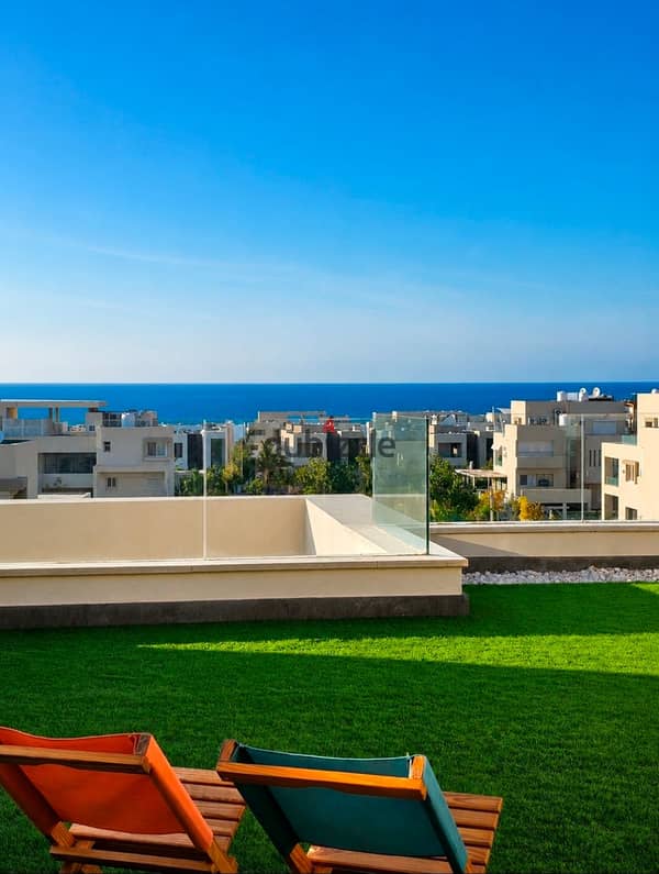 هاسيندا وايت شاليه 5 غرف نوم فيو بحر تشطيب و فرش الترا سوبر لوكس بموقع مميز و سعر لقطه