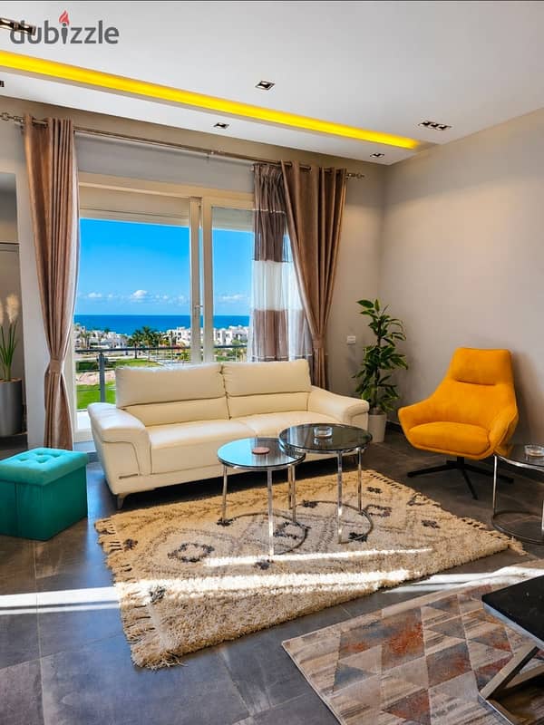 هاسيندا وايت شاليه 5 غرف نوم فيو بحر تشطيب و فرش الترا سوبر لوكس بموقع مميز و سعر لقطه