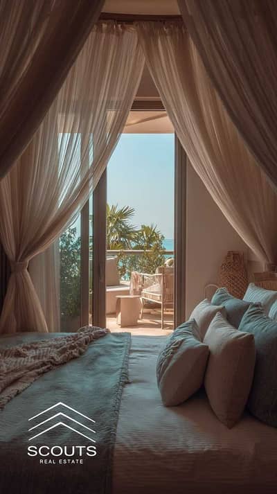 شاليه للبيع 3 غرف صف اول Lagoons فيو على اللاجونز ولاند سكيب بالتقسيط على اطول فترة فى مدينة العلمين الجديدة New Alamein الساحل الشمالي North Coast