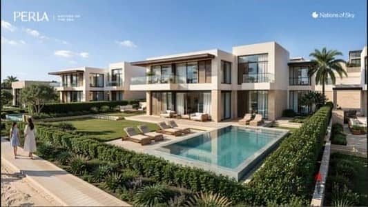 Fully Finished Chalet for Sale Directly on the Sea in Perla, Ras El Hekma, North Coast, with Installments Over 10 Years