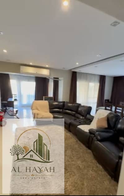 211 square meter apartment for sale cash in Madinaty Phase B1 wide garden view completely intact ultra super lux finishing next to services and the club