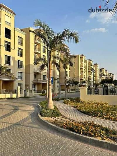 A sea-facing apartment with a landscape view is for sale in a prime location next to Madinaty in Sarai Compound in Mostakbal City, on the Suez Road