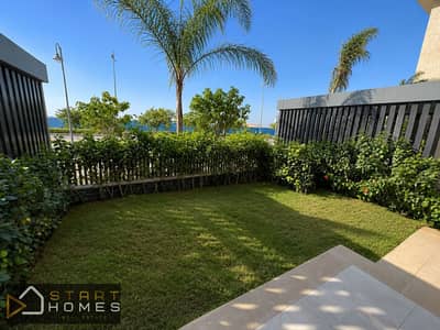 Ground-floor studio with a garden for sale in Privado, Madinaty; 70 sqm interior area plus a 35 sqm garden, featuring a direct view of the Spine.