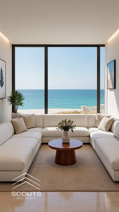 Chalet at the sale price first row on sea lagoon installments available + 30% discount in Salt Ras El Hekma North Coast next  Hacienda and Swan Lake