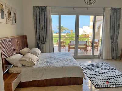 شاليه متشطب بالكامل للبيع بالتقسيط في منتجع بلو بلو العين السخنه بخصم 40% . chalet for sale Blue Blue Resort, Ain Sokhna