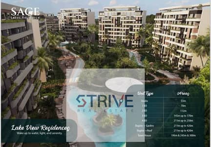 With a down payment 10% and installment over 10 years  on a Apartment 196 m Prime Location Open View direct on land scape and water features in Sage