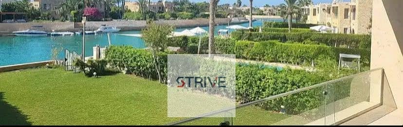 Chalet with garden overlooking the lagoon, 10% down payment and installments over 5 years in Marina 8 on the North Coast, next to Palm Hills