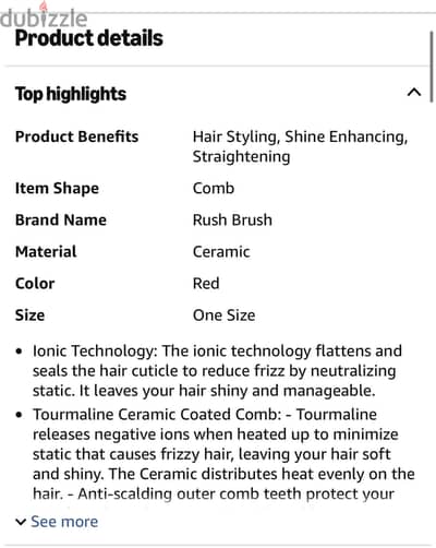 Rush BrushS3 lite Straightening brush