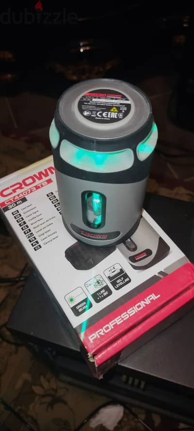CT44073 TB ميزان ليزر 1 خط راسي 4 افقي اخضر 30 متر شنطة ضد الصدمات