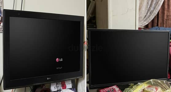 شاشتين واحده lg والتانيه هايسينس 32 بوصه ال جى lcd والهايسينس led