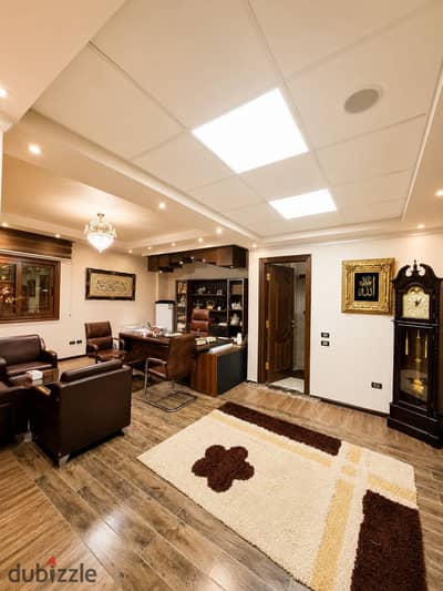 Apartment for rent, administrative for companies, fully furnished and air-conditioned, ground floor with private entrance in the villas of the Fifth Settlement