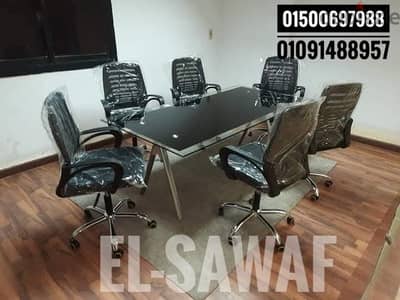 ترابيزة اجتماعات مودرن-ترابيزة اجتماعات زجاج سيكوريت-اثاث مكتبي