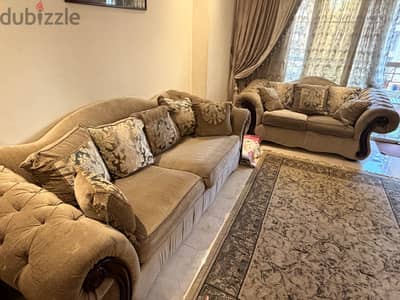 أنترية رسيبشن كنبة ٣ قطع وكنبة ٢ قطعة