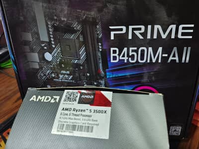 بندل للبيع Ryzen 5 3500X + ASUS PRIME B450M-A II (بالعلب الأصلية)