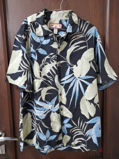 Caribbean Joe Men's Hawaiian Tropical Button-Up Shirt Original From US