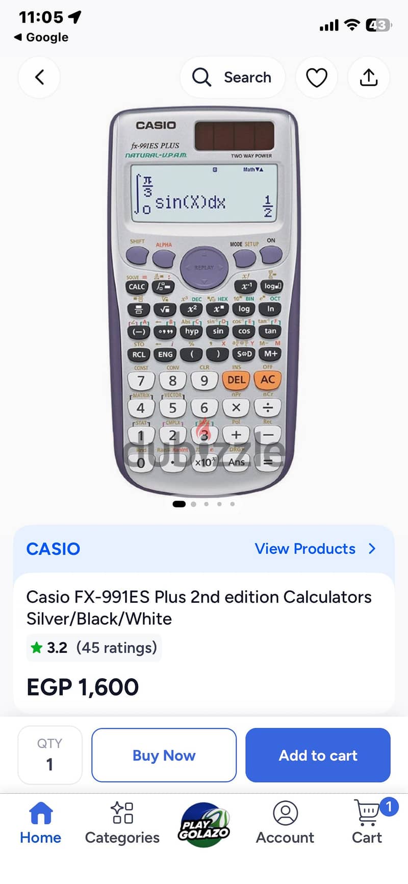 Casio fx-911 plus 1