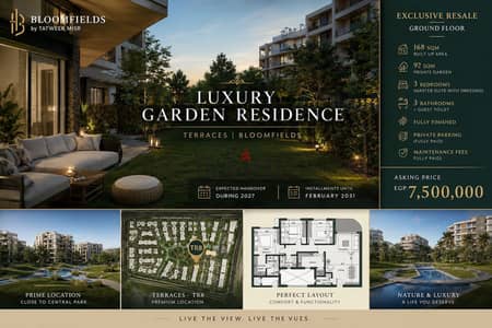 Luxury Garden Residence Resale  Terraces | Bloomfields by Tatweer Misr