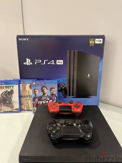 Playstation 4 pro 1Tb 5 games online and 3 cd games good as new
