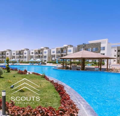 Ground Floor Chalet with Garden for Sale in Marina 8 North Coast | Ultra Super Lux | Alamein Towers View | Near Mazarine