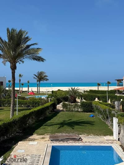 Second row villa on the beach for rent in Marina 5 North Coast