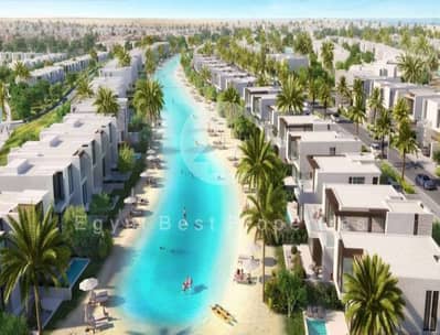شاليه بحري للبيع في سولاري راس الحكمه من البيت على اللاجون  في الساحل الشمالي
