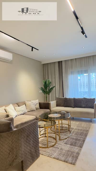 أفضل سعر شقة مفروشة بالكامل للإيجار في 90 Avenue القاهرة الجديدة New Cairo 190 متر أرضي بحديقة 3 غرف نوم 2 حمام