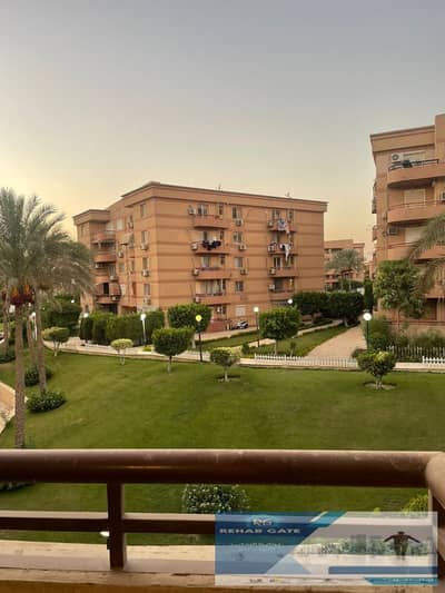 Fully hotel-furnished apartment for rent in Al Rehab 1 with a wide garden view.