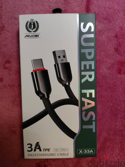 كابل شحن سريع USB إلى Type-C – 3A – طول 1 متر – جديد