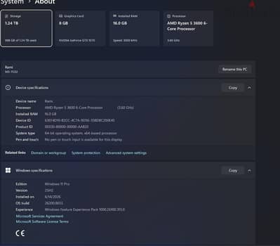 جهاز جيمينج ryzen 5 3600 بدون كرت شاشه