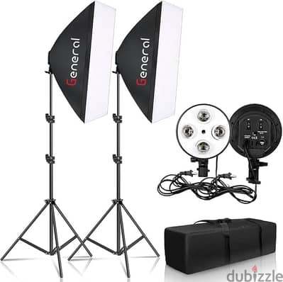 Lighting Kit Photography Photo Studio Video Continuous Light Stand Two