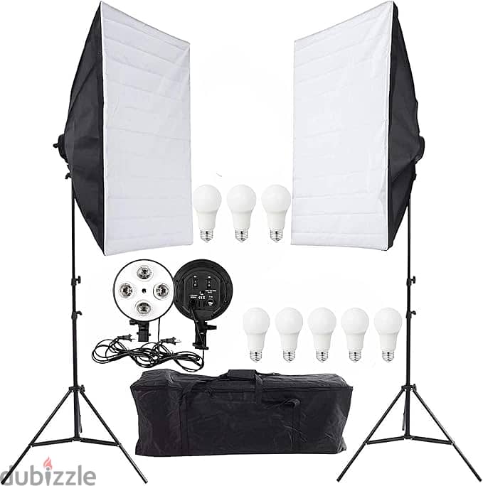 Lighting Kit Photography Photo Studio Video Continuous Light Stand Two 3