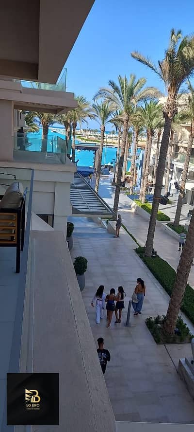 Fully Furnished 3BR Chalet with Boulevard & Marina View for Rent in Marassi