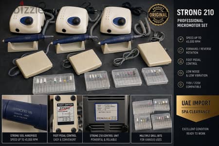 3 Original STRONG 210 Micromotor 45K RPM, UAE Import