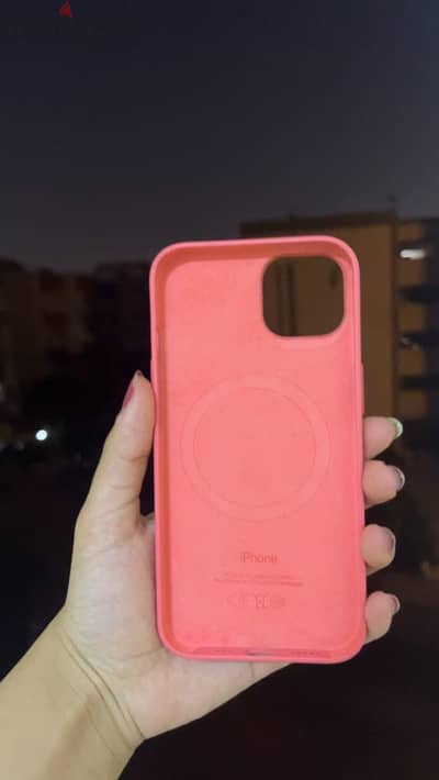 Apple silicone magSafeاصلي احمر في برتقالي