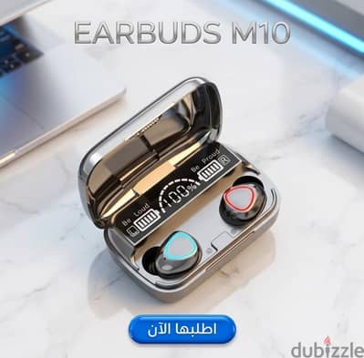 سماعات اذن M10 بلوتوث 5.0 داخل الاذن مع شاشة LED ذكية اسود