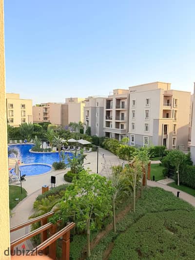2-bedroom apartment with 3 bathrooms and a furnished hotel-style kitchen for rent in October Plaza for long and short durations, and the price depends on the duration